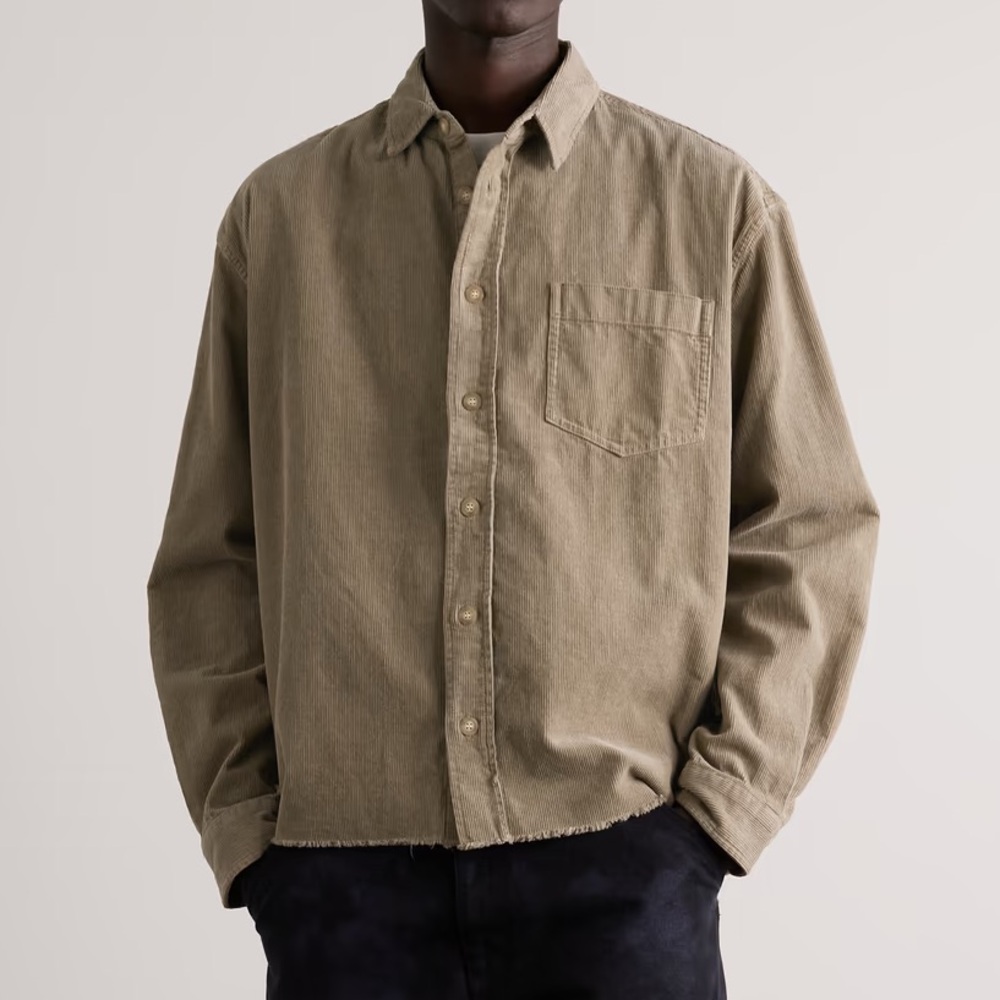 John Elliott Corduroy Hemi Distressed Shirt size XL